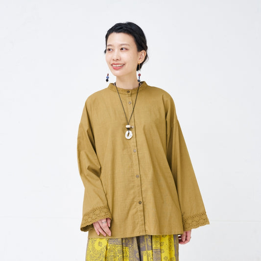 Cotton Solid Lace Blouse