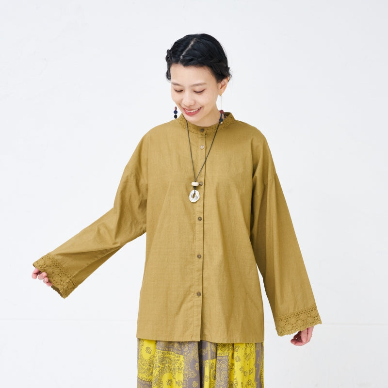Cotton Solid Lace Blouse