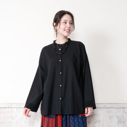 Cotton Solid Lace Blouse