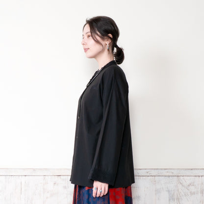 Cotton Solid Lace Blouse
