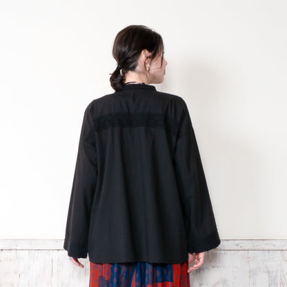 Cotton Solid Lace Blouse