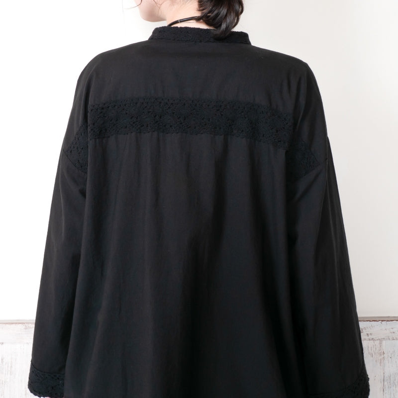 Cotton Solid Lace Blouse