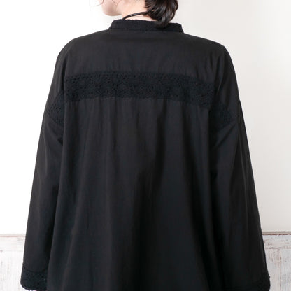 Cotton Solid Lace Blouse