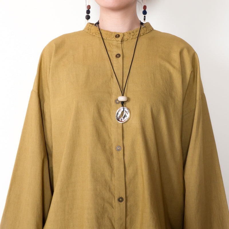 Cotton Solid Lace Blouse