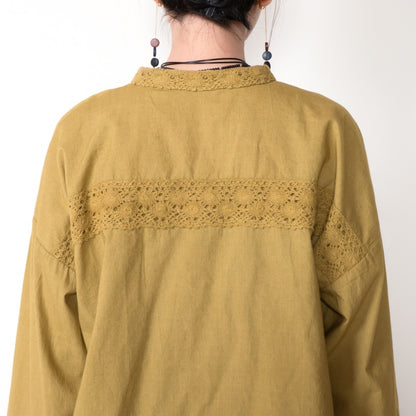 Cotton Solid Lace Blouse