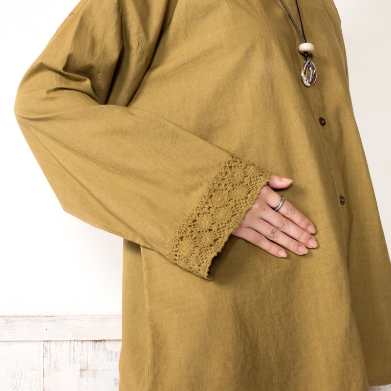 Cotton Solid Lace Blouse