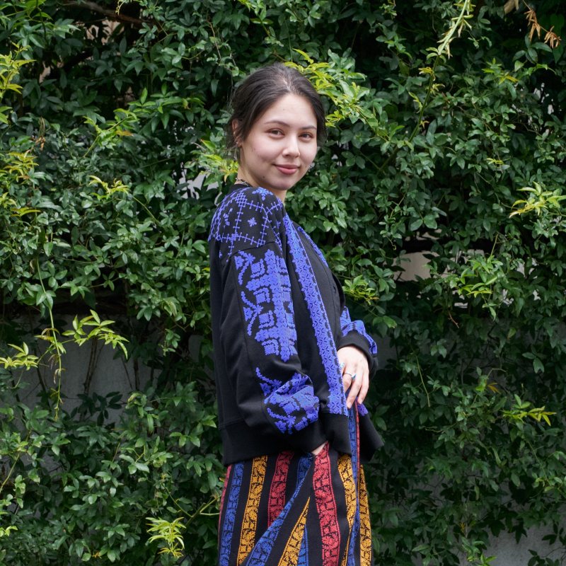 Sweat Flock Print Cardigan
