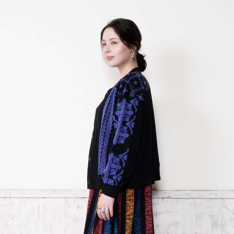 Sweat Flock Print Cardigan