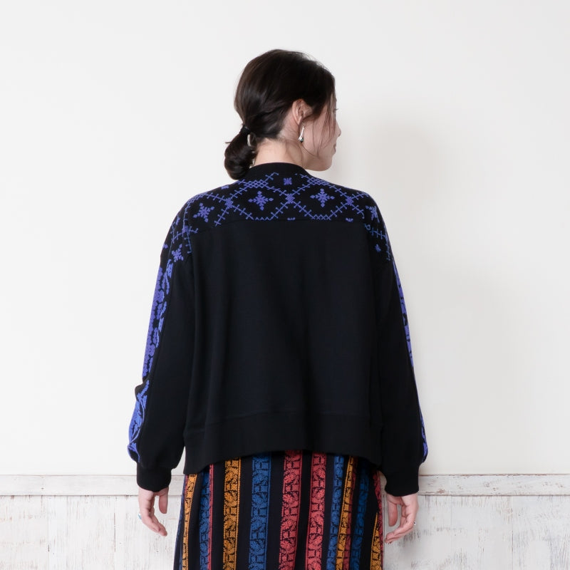 Sweat Flock Print Cardigan