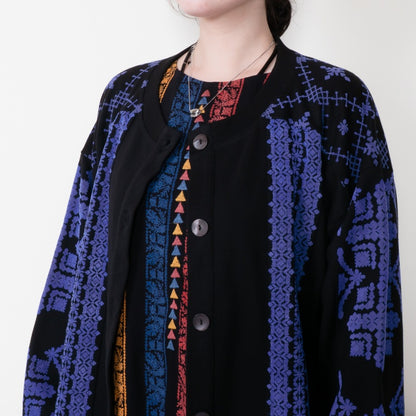 Sweat Flock Print Cardigan