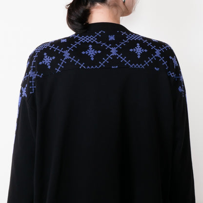 Sweat Flock Print Cardigan