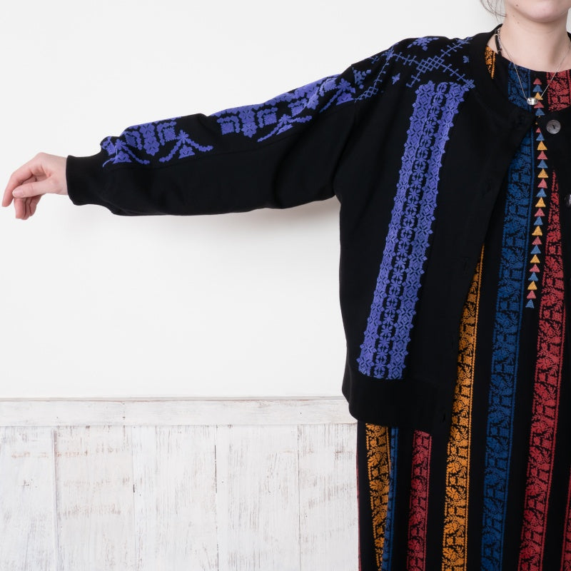 Sweat Flock Print Cardigan