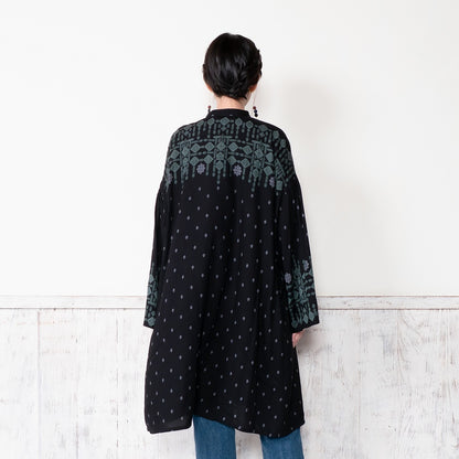 Rayon Nordic Print Front-Open Dress