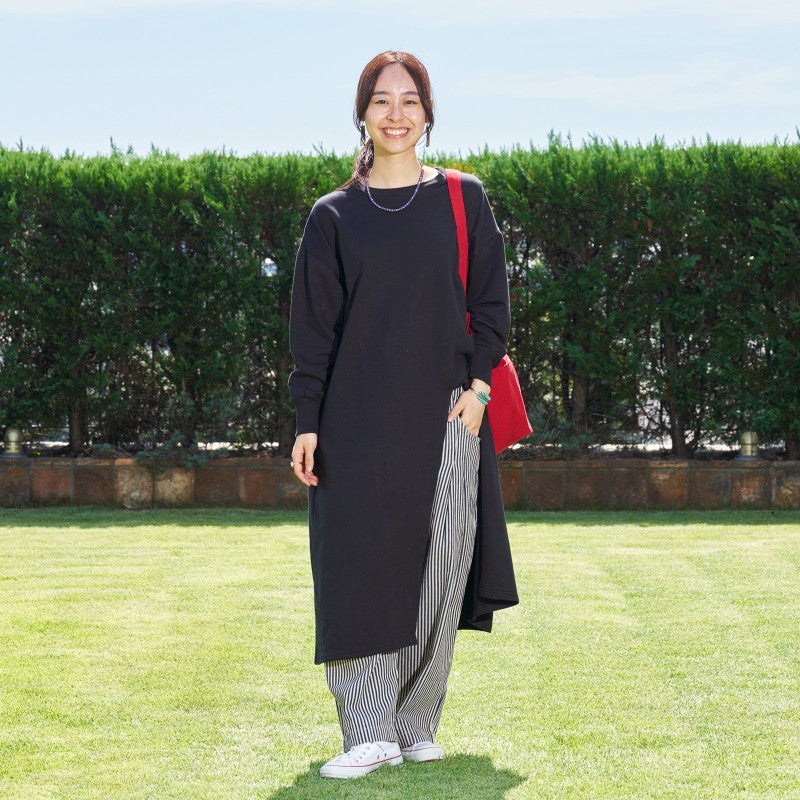 Sweatshirt Slit Dress