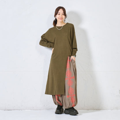Sweatshirt Slit Dress