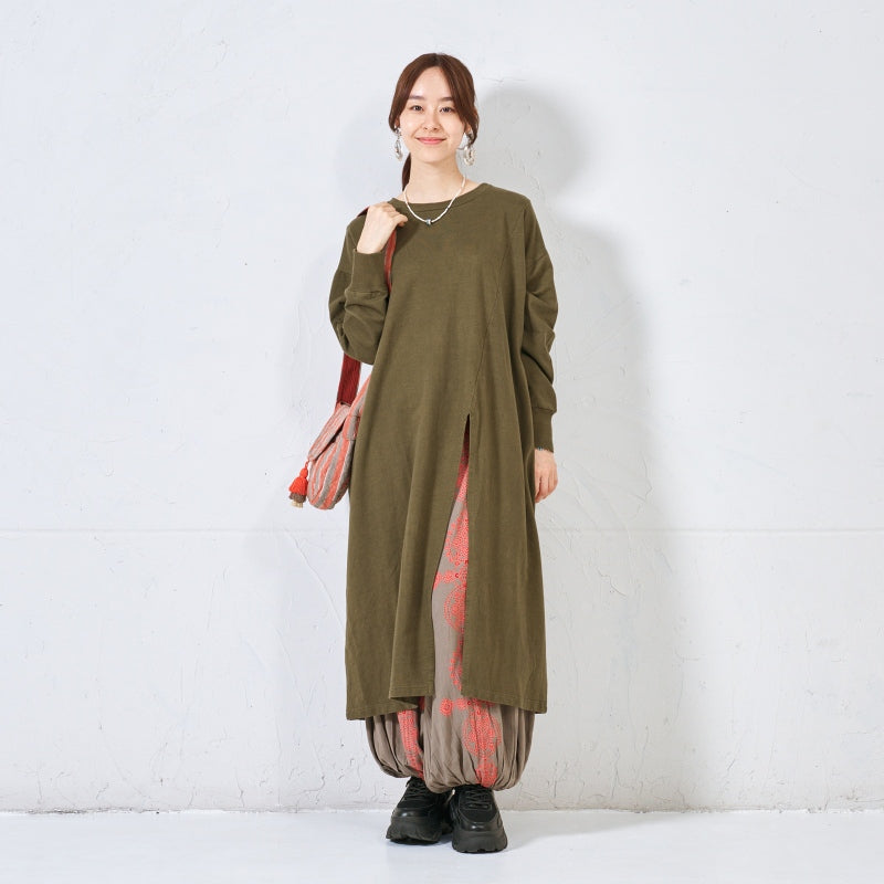 Sweatshirt Slit Dress