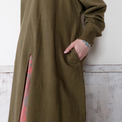 Sweatshirt Slit Dress