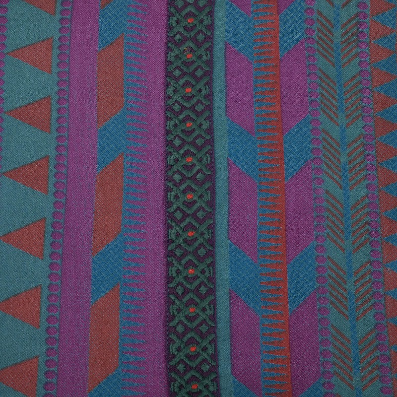 Cotton Stripe Print Embroidery Dress