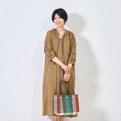 Cotton Lace Solid Dress