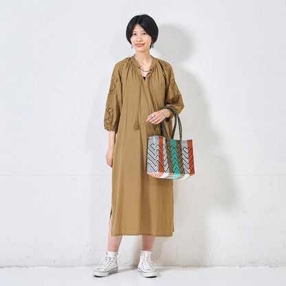 Cotton Lace Solid Dress