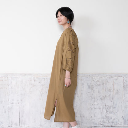Cotton Lace Solid Dress