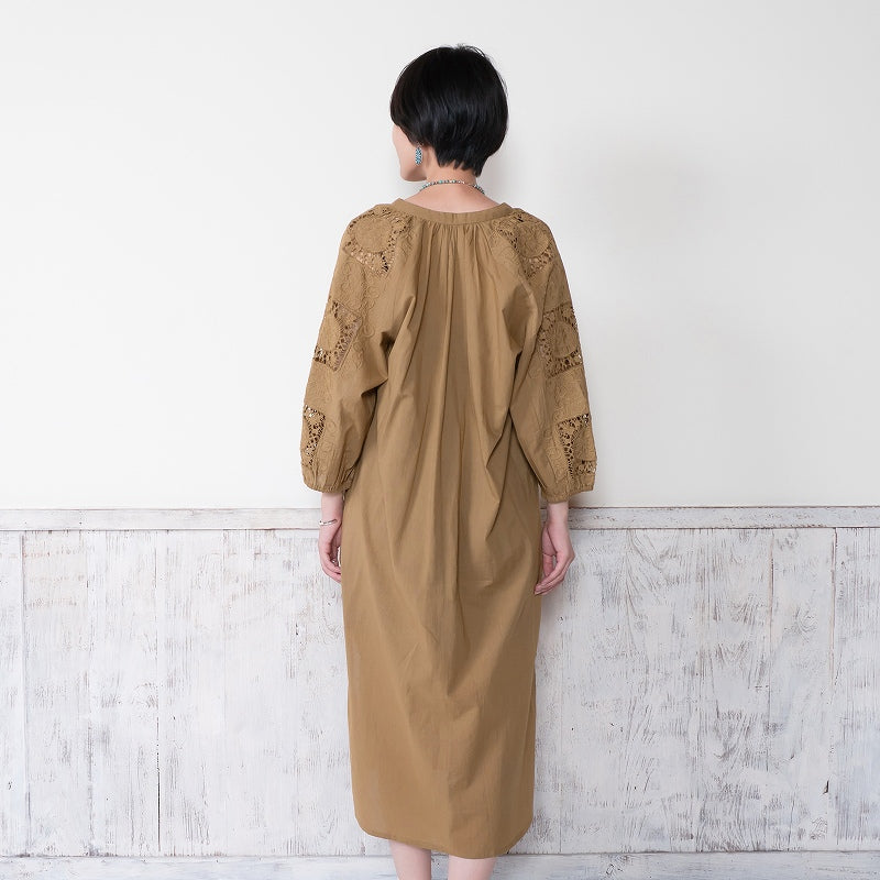 Cotton Lace Solid Dress