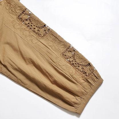 Cotton Lace Solid Dress