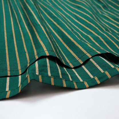 Cotton Stripe Flower Embroidery Dress
