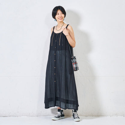 Cotton Lurex Layered Cami Dress