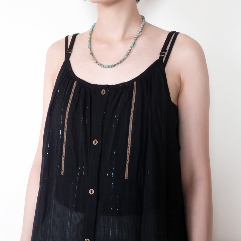 Cotton Lurex Layered Cami Dress