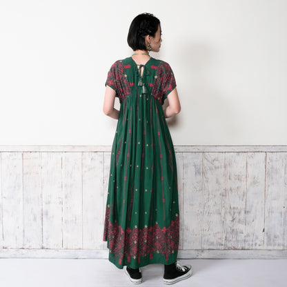 Rayon Rhombus Line Print Dress