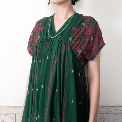 Rayon Rhombus Line Print Dress