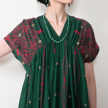 Rayon Rhombus Line Print Dress