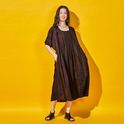 Rayon Volume Dress with Gathered Switch