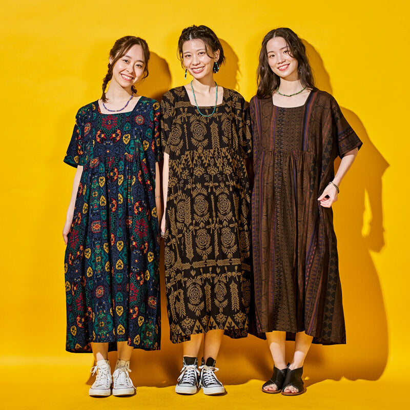 Rayon Volume Dress with Gathered Switch