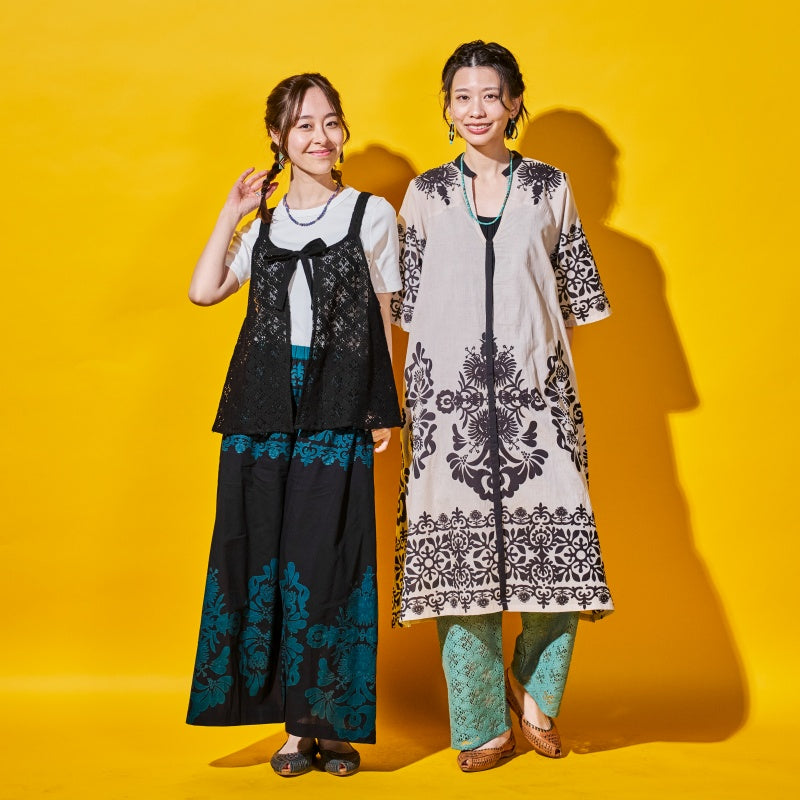 Cotton Big Print Long Blouse