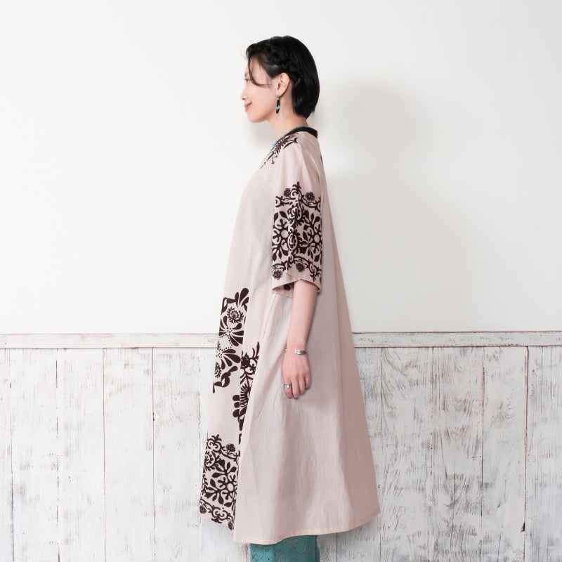 Cotton Big Print Long Blouse