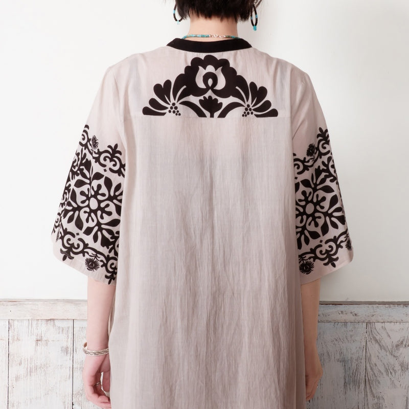 Cotton Big Print Long Blouse