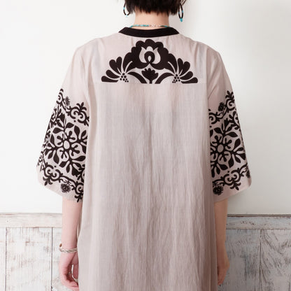 Cotton Big Print Long Blouse