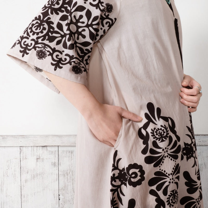 Cotton Big Print Long Blouse