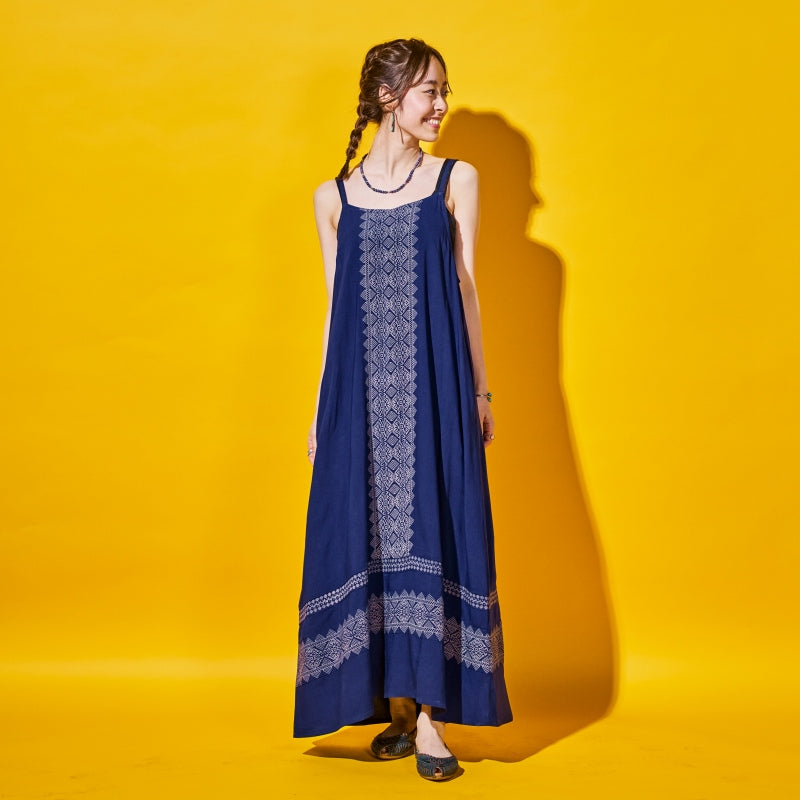 Rayon Geometric Line Print Cami Dress
