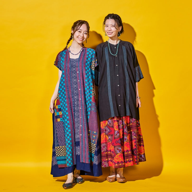 Rayon Geometric Line Print Cami Dress