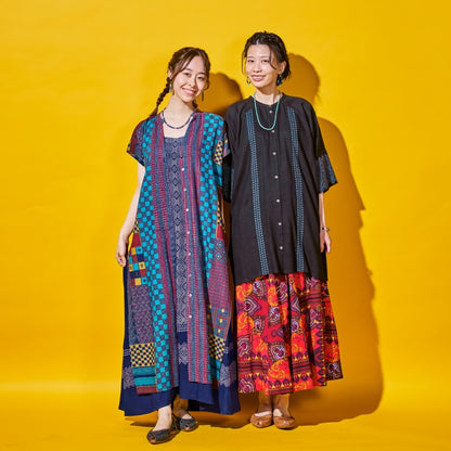 Rayon Geometric Line Print Cami Dress