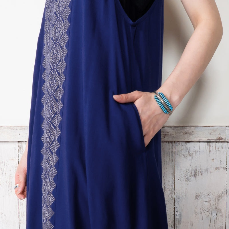 Rayon Geometric Line Print Cami Dress