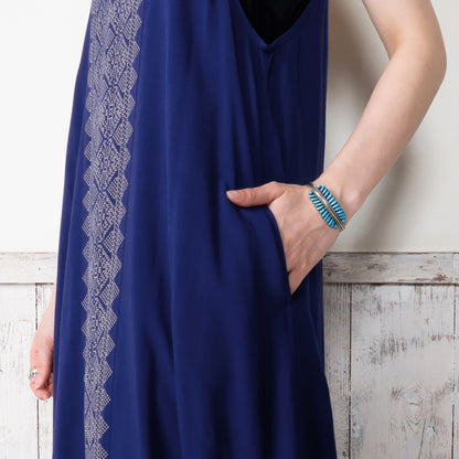 Rayon Geometric Line Print Cami Dress