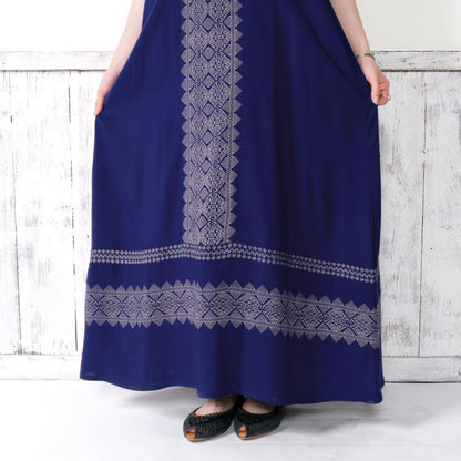 Rayon Geometric Line Print Cami Dress