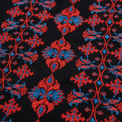 Cotton Geometric & Floral Embroidered Sleeveless Dress