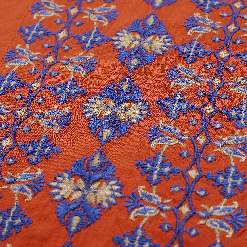 Cotton Geometric & Floral Embroidered Sleeveless Dress