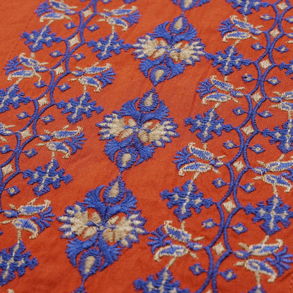 Cotton Geometric & Floral Embroidered Sleeveless Dress