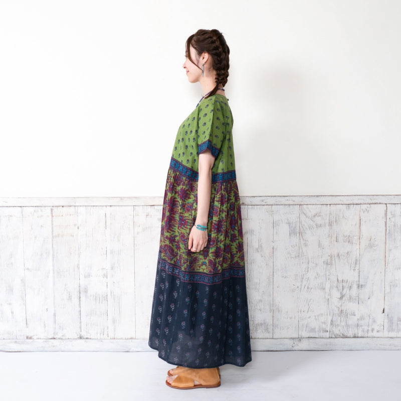 Cotton Two-Tone Print Dress